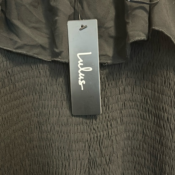 Lulus Like a Fairy Tale Black Maxi Dress M Smocked Tiered Tie Strap Boho Formal - Picture 7 of 10